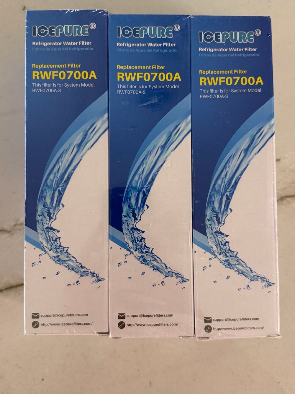 3 Pack ICEPURE RWF0700A Refrigerator Water Filter Replacement Samsung Kenmore